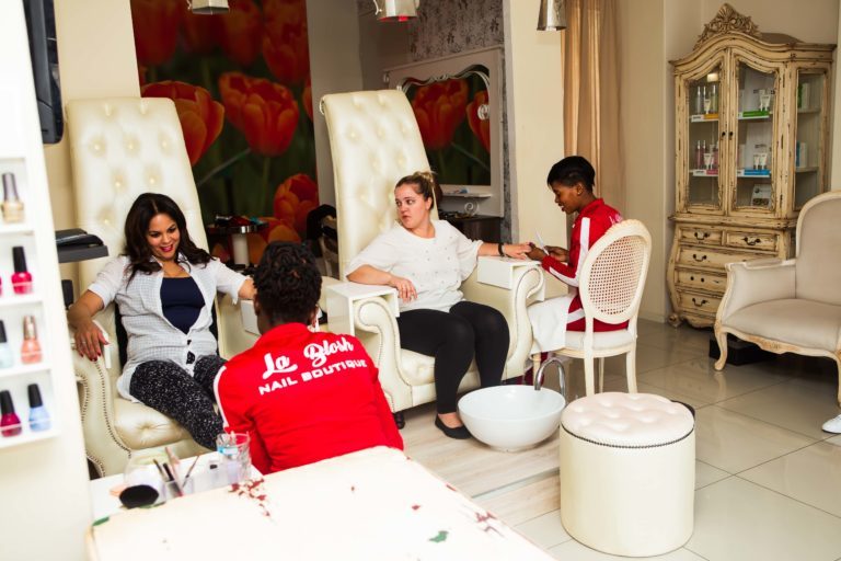 Inside La Blosh Nail Boutique.