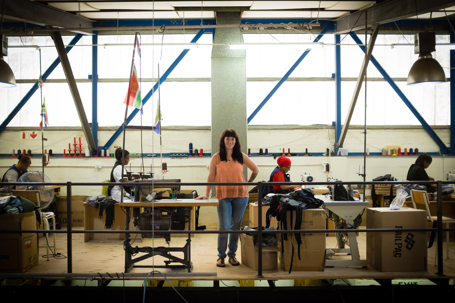 Shannon McLaughlin in her Ubuntu Baba factory in Cape Town.