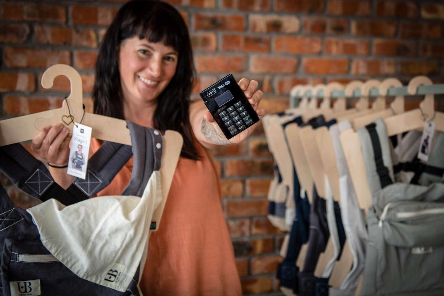 Shannon McLaughlin of Ubuntu Baba with her Yoco device.