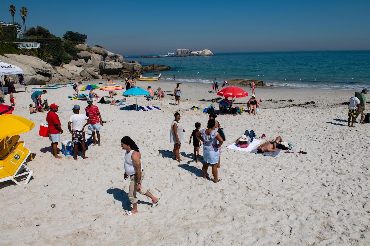 A busy Cape Town beach.