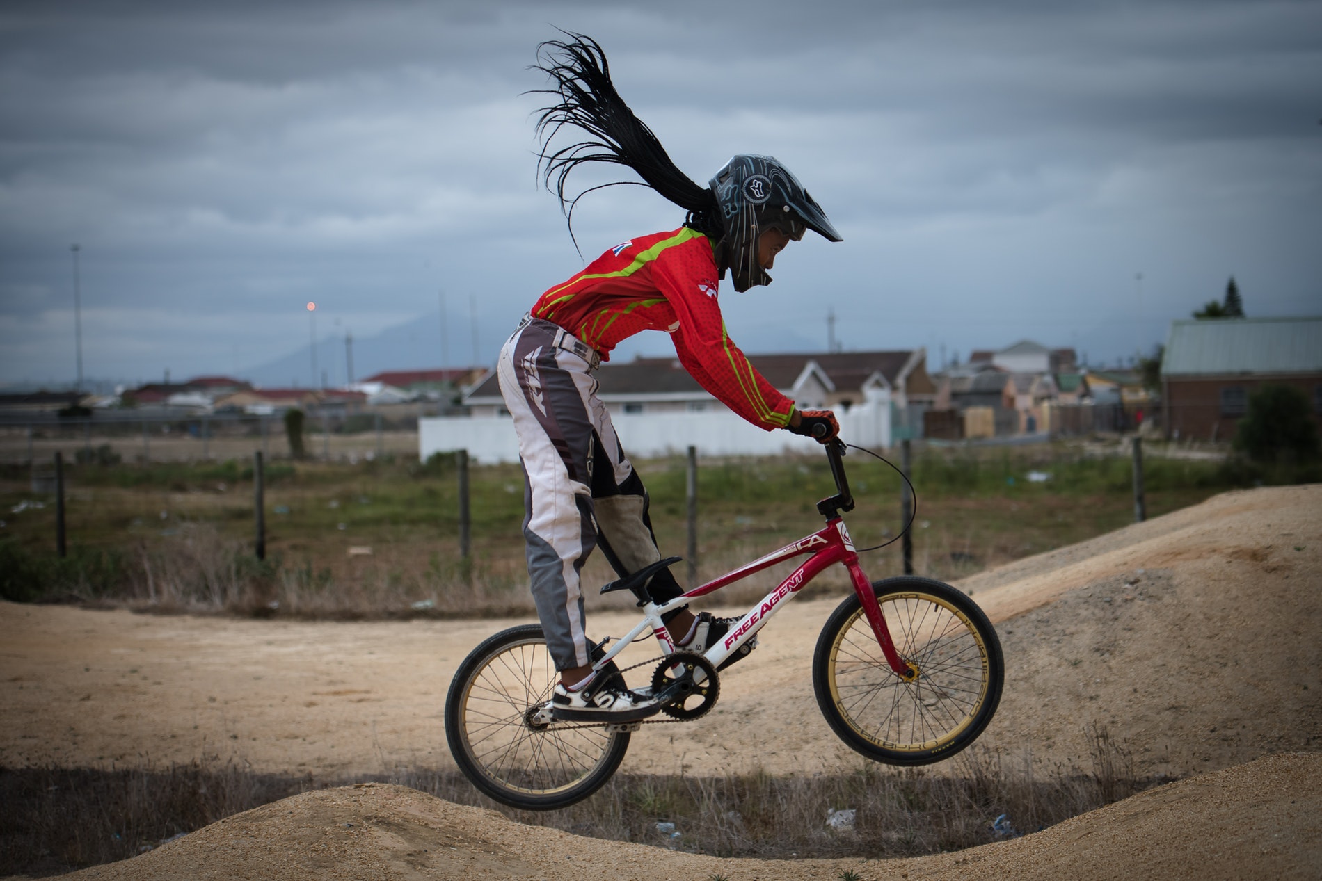 Anita Zenani on the dirt track.