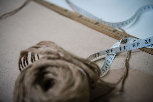 String and measuring tape used to make jeans at Tshepo the Jean Maker.