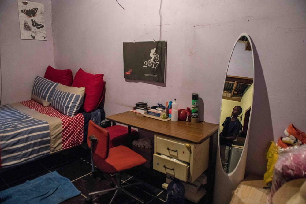 Inside Theo Baloyi's bedroom in Alex.