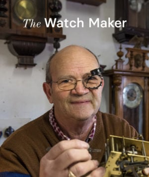 Louis the Watch Maker in his workshop.