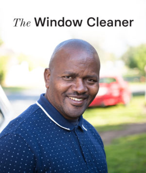 An image of a window cleaner interviewed as part of Yoco's Built on Small campaign.