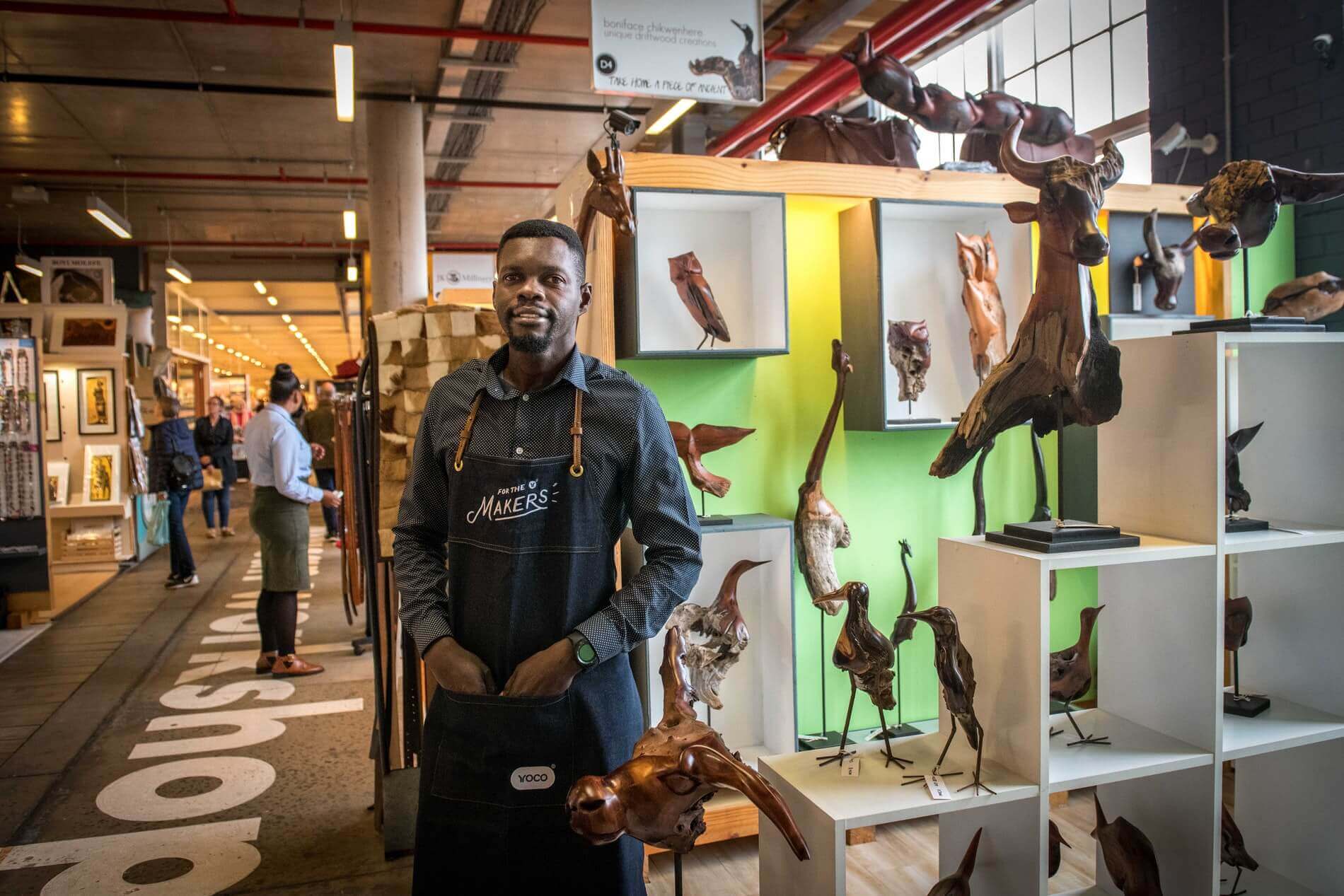 The Unique Driftwood Creations stand at the V&A Waterfront.