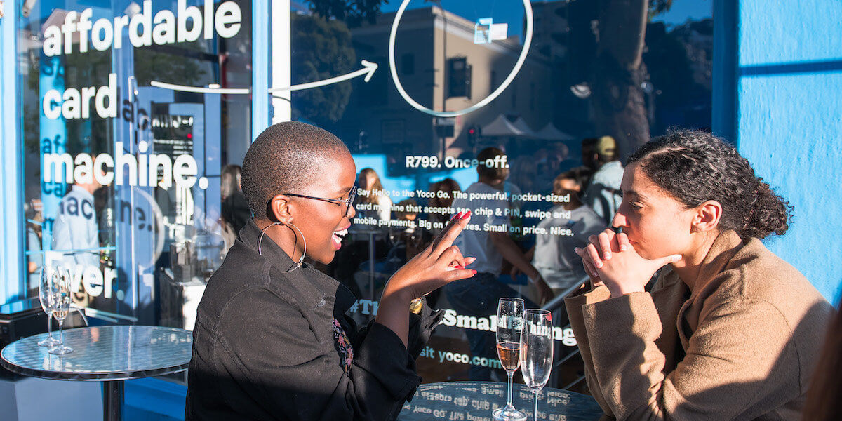 two women at a Yoco business networking event