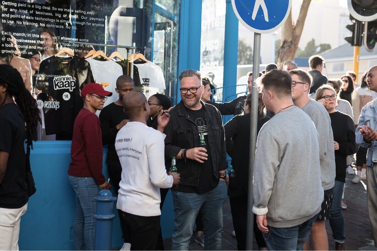 Yoco employees celebrating the launch of the Yoco Bree Street store.