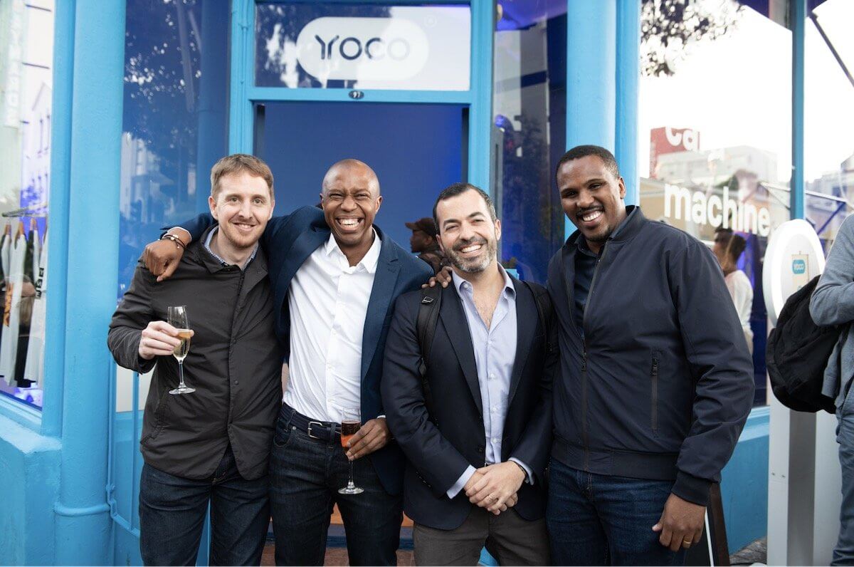 The Yoco founders in front of the Yoco Bree Street store.