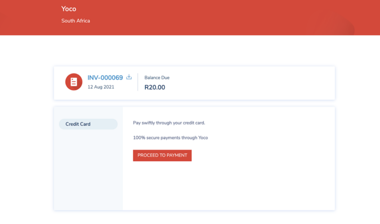 Get paid with Yoco & Zoho step 3